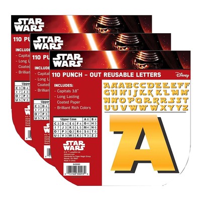 Eureka Star Wars Reusable Punch Out Deco Letters Yellow 110/Pack 3 Packs