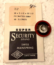VINTAGE POCKET WATCH SWISS MAIN SPRING MAINSPRING ILLINOIS SIZE 16 16S NOS 416