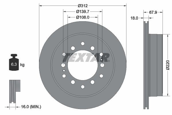 2X Bremsscheibe Hinten Textar 92231003 FÜR Toyota Bremsscheiben Scheibenbremse-image