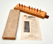 Vintage HORN: EIGHT MEN ON A RAFT Wood Board & Pegs in box, Instr. & Peg Storage