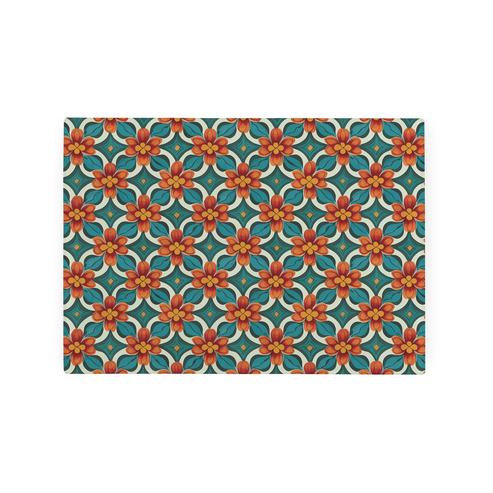Floral Tile Kitchen Gifts - Orange Flower Print Smooth Glass Worktop Protector