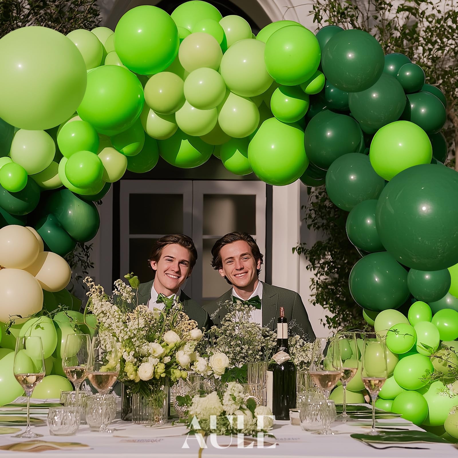 Lot 155 ballons vert anniversaire avec accessoires pour guirlande et arche festive - 3