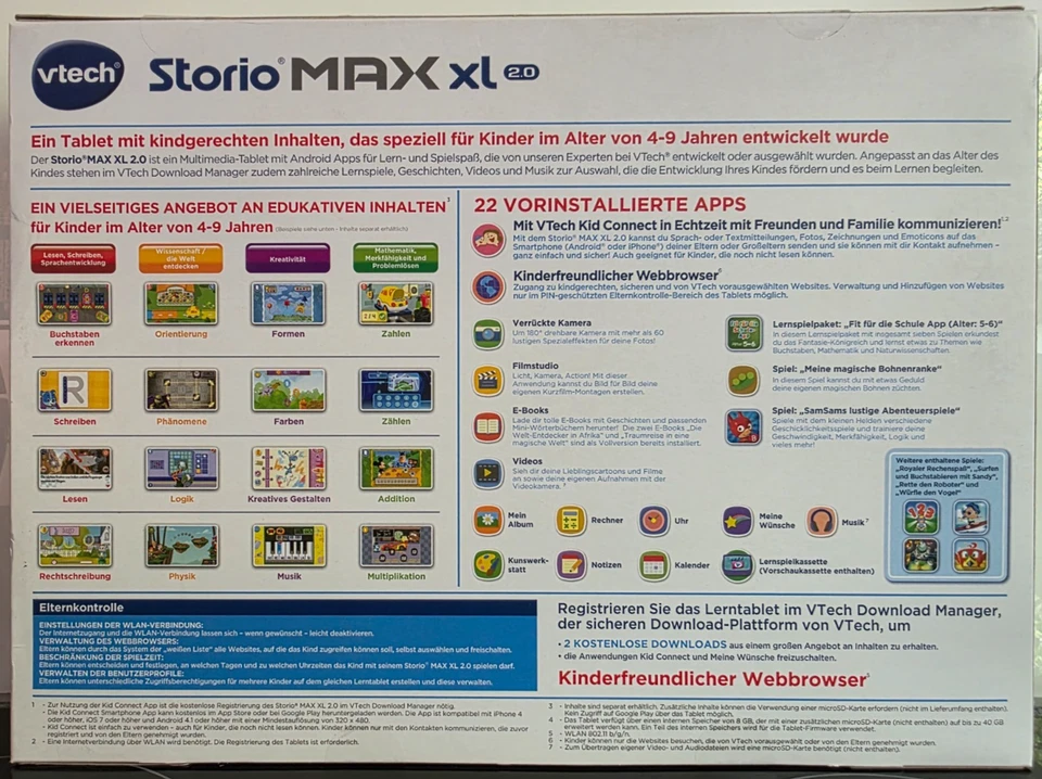 VTech - 80-194604 - Storio Max xl 2.0 - Interaktives Lerntablet - blau - deutsch - Bild 2 von 2