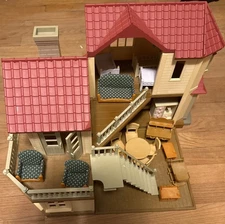 Calico Critters Red Roof Luxury Townhouse Fully Stocked Furniture, Beds, etc.