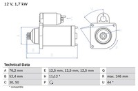 Bosch Anlasser 12V FüR Seat Ibiza IV Leon VW Golf Plus V Skoda Octavia III