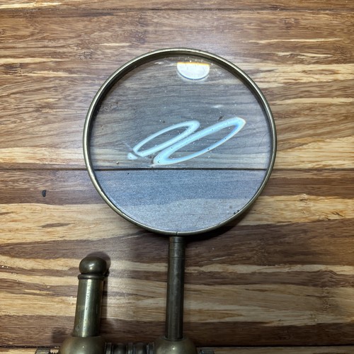 Vintage Brass Tabletop Nautical Magnifying Glass - Picture 4 of 18