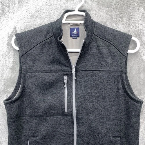 johnnie-O Wes Vest Men's Medium black Lined Full Zip Golf Preppy Fleece JMVT1310 - product listing photo