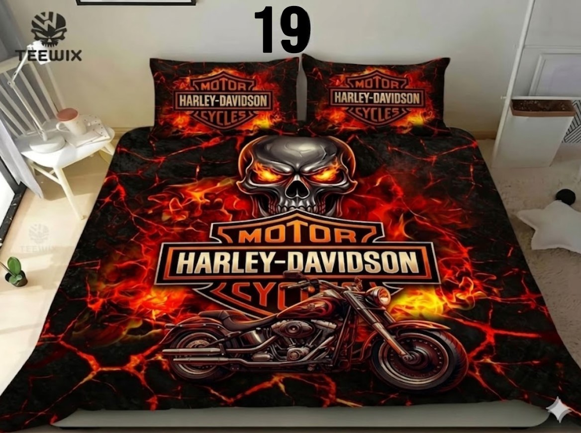 NEW Harley-Davidson Motorcycle Bedding Set with Pillowcase, Gift