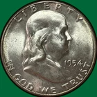 1954-S Franklin Half Dollar Brilliant Uncirculated BU Coin #38728