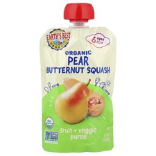 Organic Fruit  Veggie Puree, 6 Months, Pear Butternut Squash, 3.5 oz 99 g 