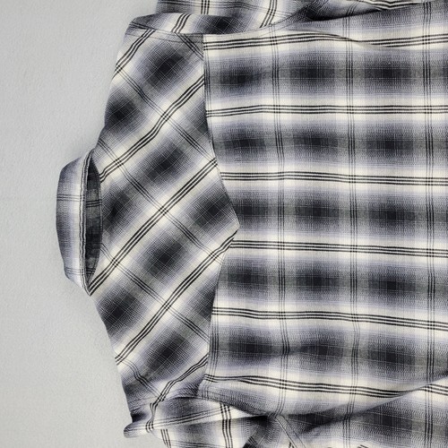 Wrangler Shirt Mens Medium Flannel Pearl Snap Long Sleeve Plaid Thick Cotton - Picture 6 of 11
