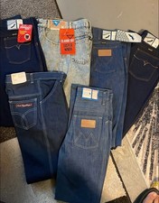 Young Maverick Jeans Girls 10-14 Blue Cotton Straight Vintage 80s Jeans NOS Lot