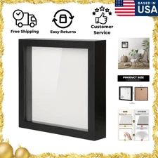 Elegant 8x8 Shadow Box Frame with HD Glass for Preserving Cherished Memories