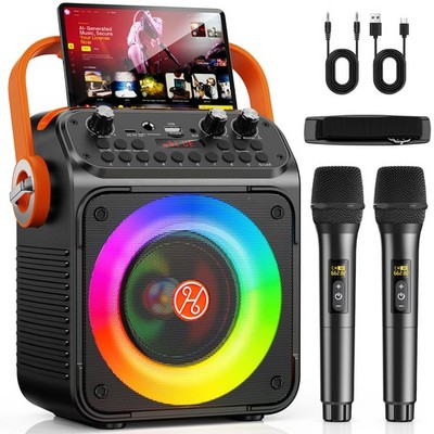 FanFun Bluetooth Speaker with 2 Microphones Party Karaoke Machine Portable Gift