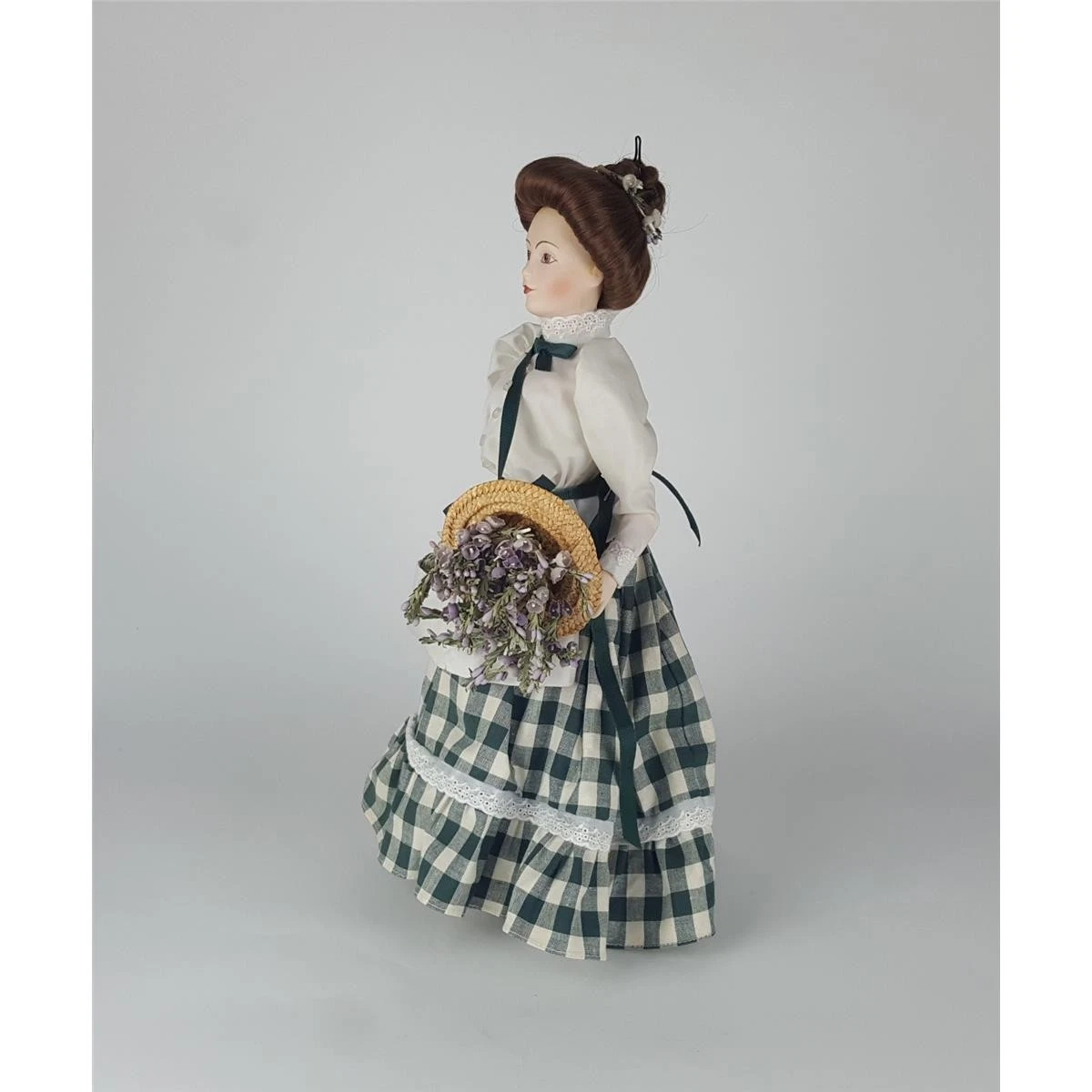 Franklin Mint Heirloom Dolls 1984 Die Lavendel Mädchen Porzellanpuppe H 39 cm