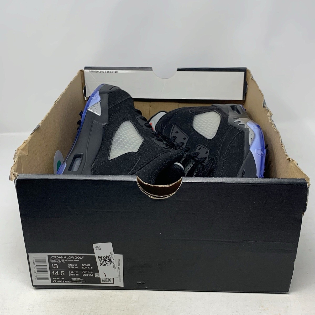 Size 13 - Air Jordan 5 Golf Low Black Metallic for sale online | eBay