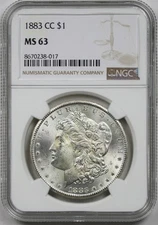 1883-CC $1 NGC MS 63 Morgan Silver Dollar