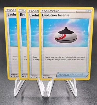 X4 Pokemon Evolution Incense Playset Trainer Card 163/202 Sword Shield Base Set