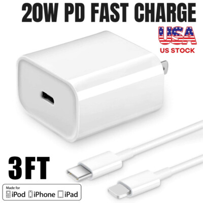 20W Fast Charger USB Type C Wall Adapter for iPad iPhone 14 13 12 11 X Pro Max 8