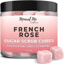 French Rose Exfoliating Body Scrub with Mango & Shea Butter - 12oz Sugar Cubes