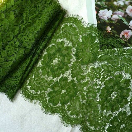 3 Meters Wide Lace Mesh Fabric Edge Trim Edging Wedding Dress Skirt Floral - Picture 6 of 29