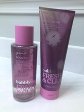 VICTORIA'S SECRET PINK BUBBLY FRESH CLEAN BODY MIST 8.4 OZ LOTION 8 OZ DUO