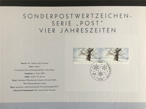 GERMAN POST ART-EDITION 2006/02 SEASON WINTER TREE TREES - Picture 4 of 6