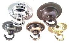 Solid Brass Ceiling Rose Hook Plate Hanging Suspension Fixing Plate 5 finishes