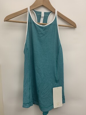 Lululemon Time To Sweat Tank NWT Size 4 8 10 HTSR/WHT Green Slim Fit Race Run