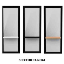 Specchio specchiera per parrucchiere barbiere in legno nera