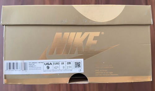 Nike Air Jordan 1 Retro High OG Sneakers Shoes Black/Gold DZ5485-071 US 9 - Picture 3 of 4