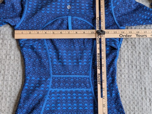Lululemon Giacca Donna 2 Blu Definisci Triometrica Striscia Zip Foro Pollice Elasticizzato - Foto 7 di 9