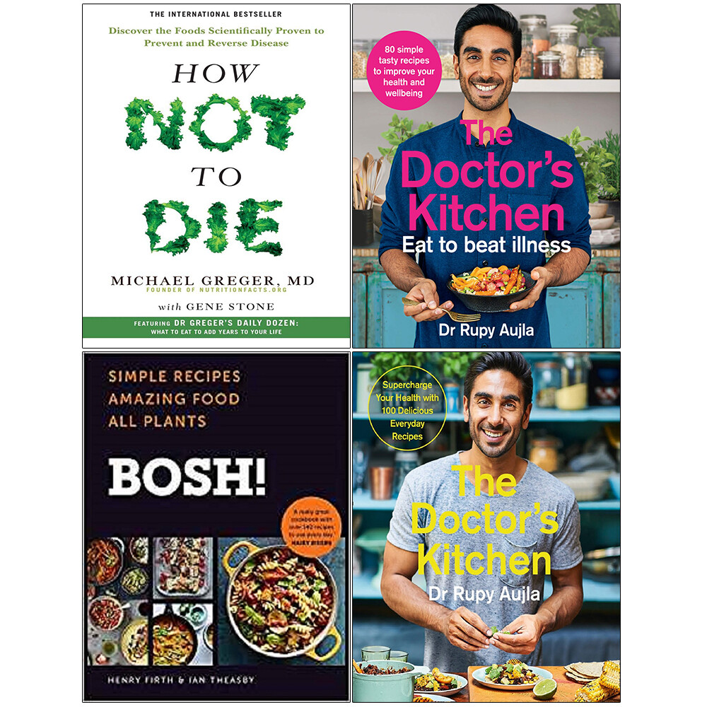 Doctor’s Kitchen, Eat to Beat Illness, BOSH, How Not To Die, 4 Books Set NEW