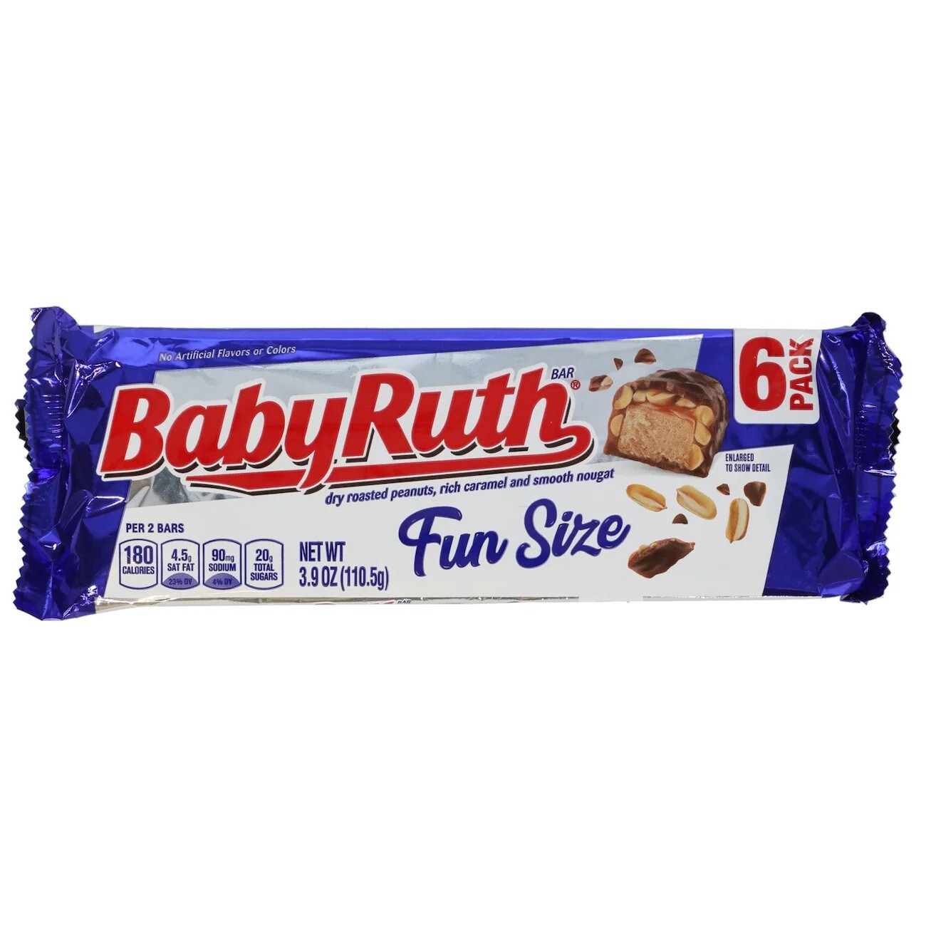 Baby Ruth, 6 Fun Size Chocolate with Dry Roasted Peanuts & Caramel NET ...