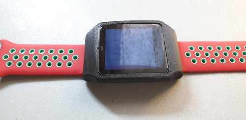 Sony SmartWatch 3 SWR50 Schwarzes Gehäuse & Rot + GRÜNE Punkte Silikonarmband - Bild 3 von 11