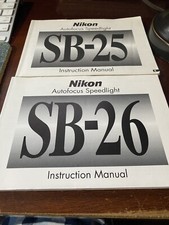 Nikon Autofucus Speedlight SB-25 SB26 Instruction Manuals Very RARE Excellent