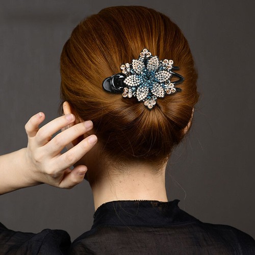 Fashion Women Rhinestone Flower Duckbill Hair Claws Hair Clip Accessories - Picture 4 of 28