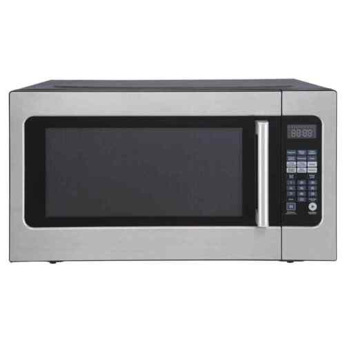 24.4 in. W. 2.2 cu. ft. Countertop Microwave Oven in Stainless Steel, with Gray
