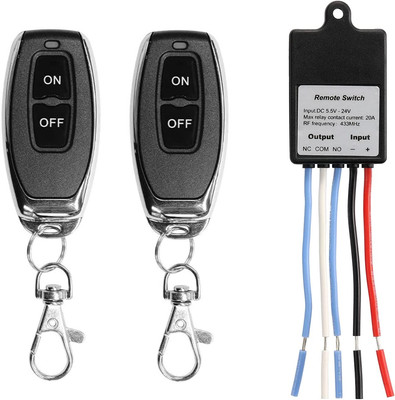 QIACHIP Mini Wireless Remote Control Switch DC 6V 12V 24V 1CH Channel RF Relay