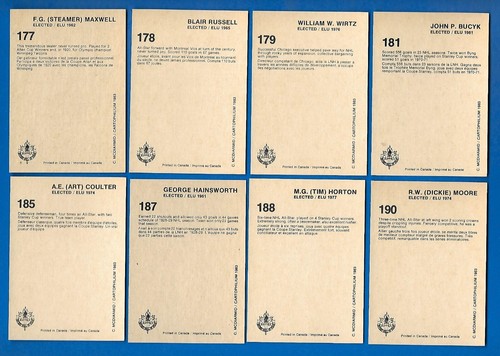 1983 (1985) CARTOPHILIUM HOCKEY HALL OF FAME HOF CARD 1-240 & PROMO SEE LIST - Picture 366 of 488