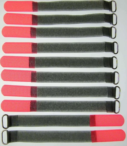 10 x Kabelklettband 16 cm x 16 mm SO neon rot Klettband Klett Kabel Binder Band