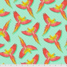Fat Quarter Free Spirit Tula Pink "Daydreamer" Macaw Ya Later Mango Parrots
