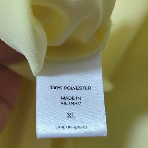 New York & Co. Women's Butter Yellow Button Up Blouse Sheer Spring Size XL NWT - Picture 13 of 14
