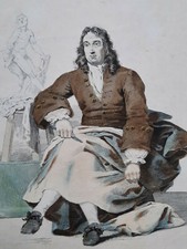 PIERRE PUGET Portrait GRAVURE Mauzaisse SEILLE Architecte MARSEILLE XIX°