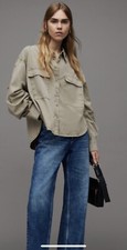 Allsaints Eliana Washed Denim Shirt size 10 NWT 199 