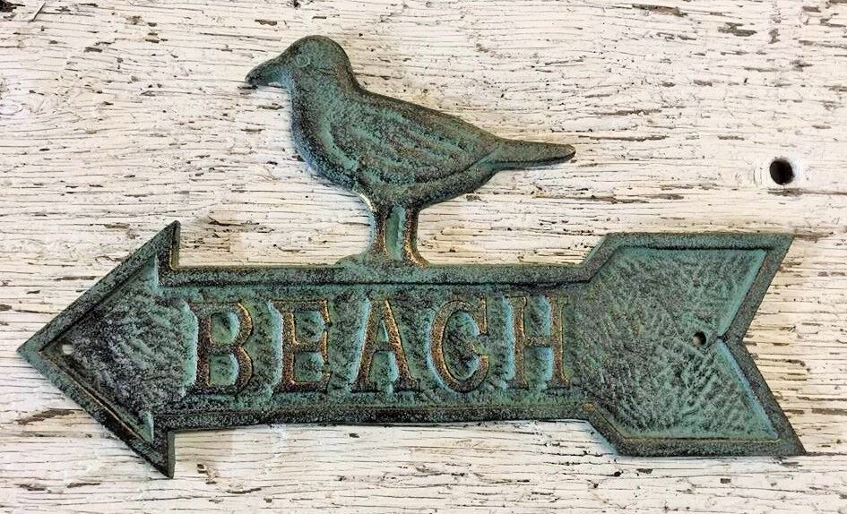 Seaside Large Metal Pier Arrow Beach Bar Wall Sign Seaside Large Metal Pier Arrow Beach Bar Wall Sign