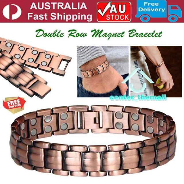 Antique copper Double Strong Magnetic Therapy Bracelet For Arthritis Pain Relief