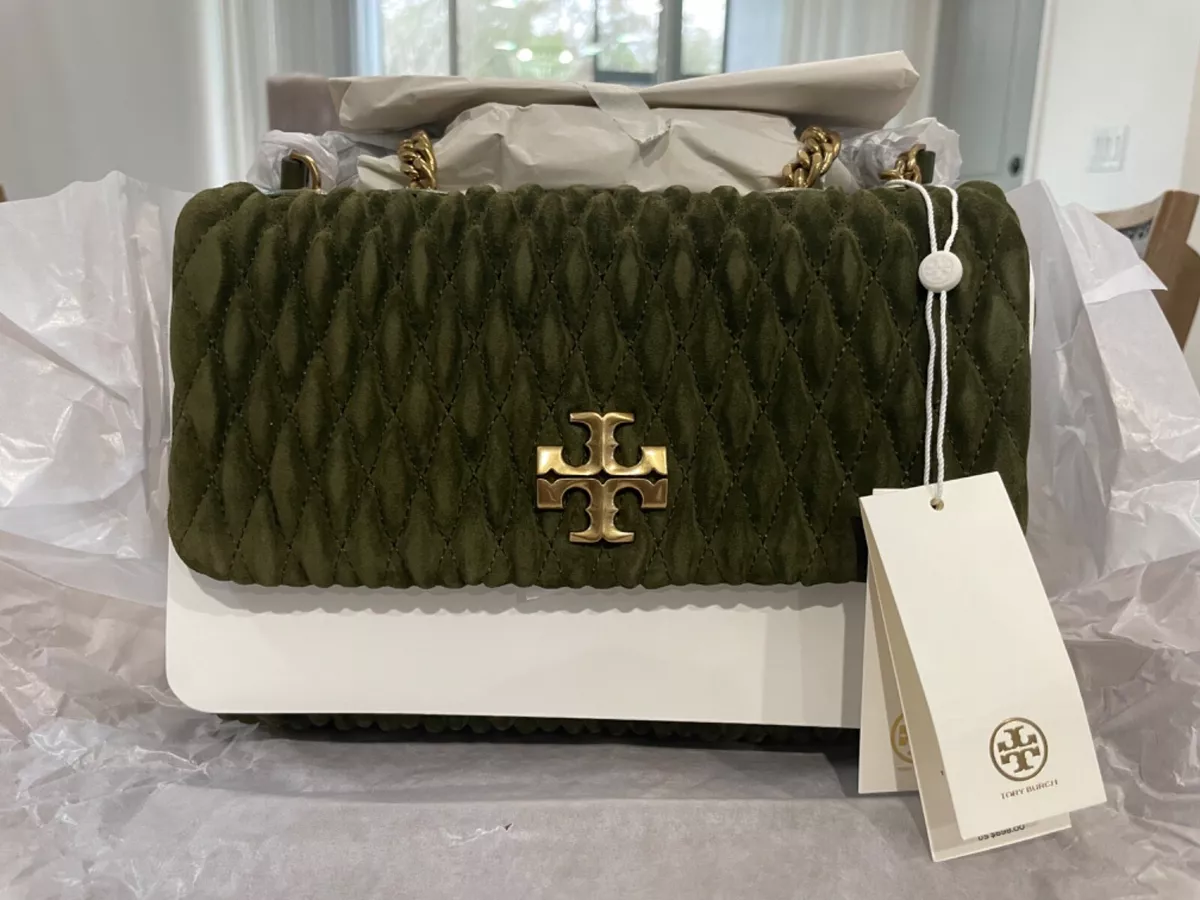 NWT Tory Burch Kira Ruched Small Convertible Shoulder Bag - Leccio (Factory  Wrap