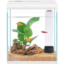 Fish Tank 2 Gallon Glass Aquarium Starter Kit Small Fish Tank w/Filter and Light