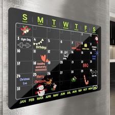 Scratch-proof Magnetic Acrylic Calendar for Fridge - Kitchen Essentials 12"x16" 